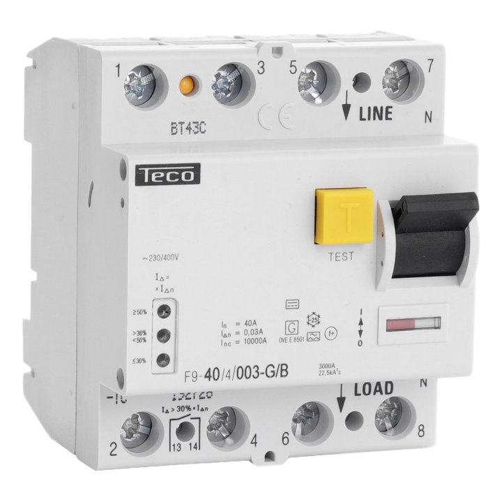 Diff. schak. Teco 4P 40A 30mA Type B