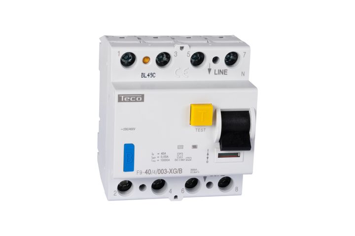 Differentialschalter Teco 4P 40A 30mA Type B Ohne LED