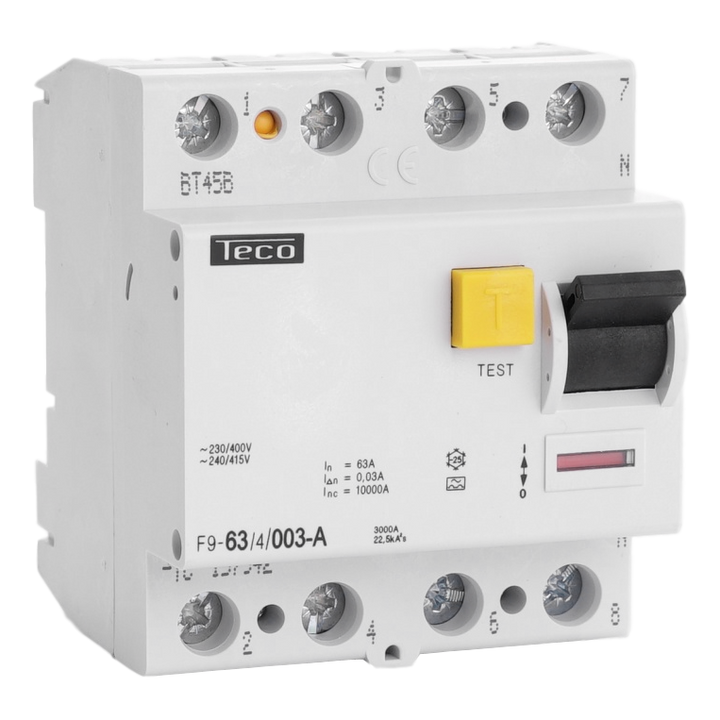 Differentialschalter Teco 4P 63A 30mA Type A