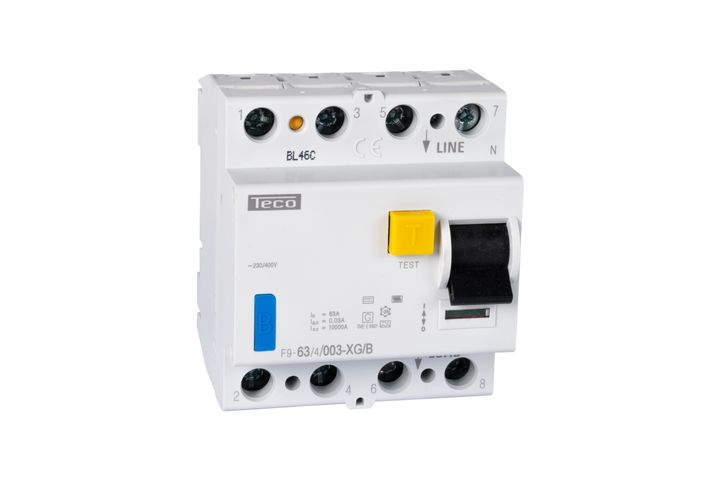 Inter. diff. Teco 4P 63A 30mA Type B - sans LED