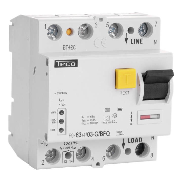 Residual current circuit breaker TC 4P 63A 300mA Type B Freq. Reg.