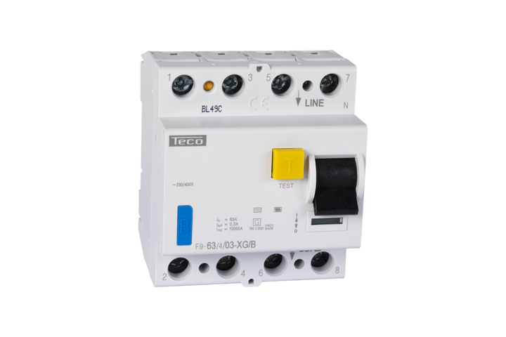 Differentialschalter Teco 4P 63A 300mA Type B Ohne LED