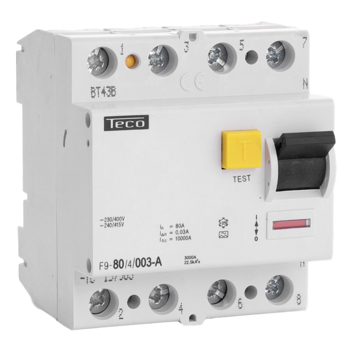 Differentialschalter Teco 4P 80A 30mA Type A