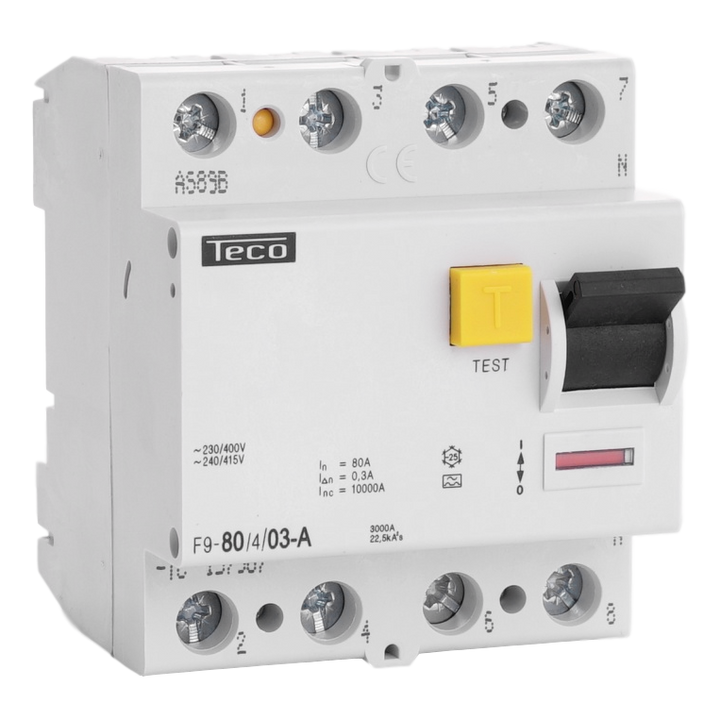 Differentialschalter Teco 4P 80A 300mA Type A
