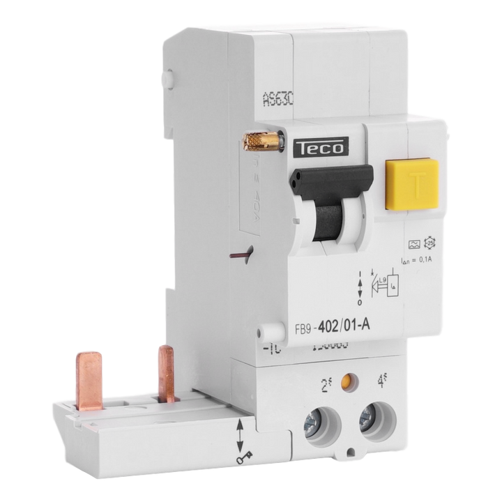 RCCB trip block Teco 2P max 40A 100mA type A