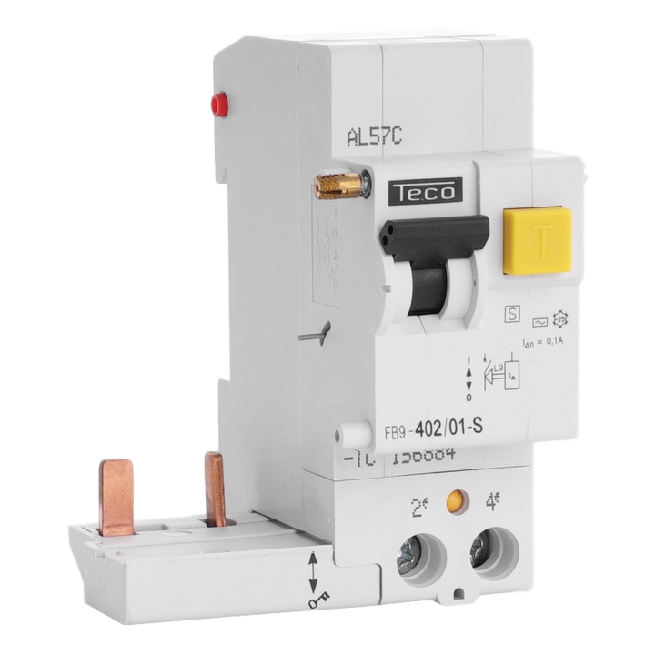 RCCB trip block Teco 2P max 40A 100mA type S-AC