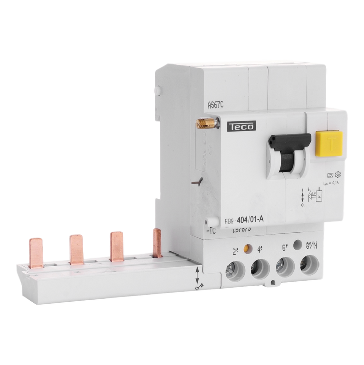 RCCB trip block Teco 4P 40A 100mA type A