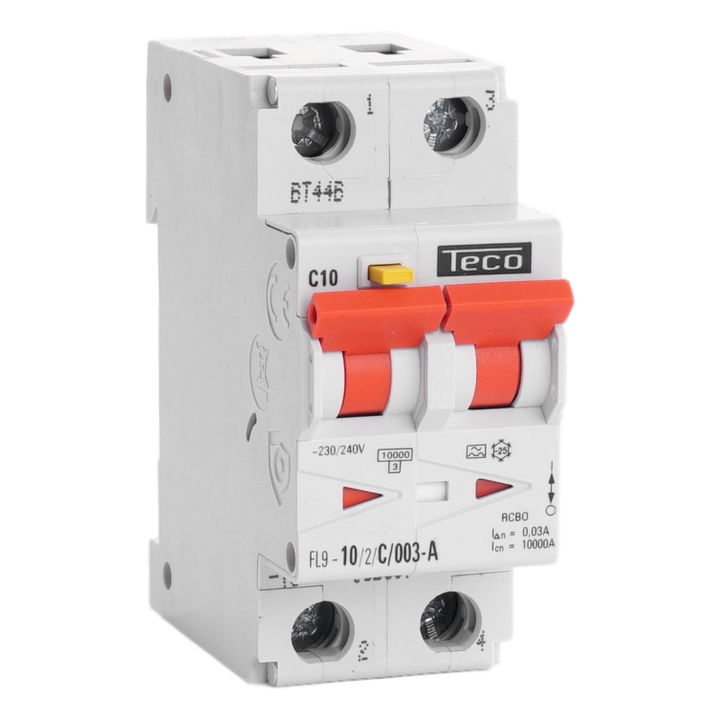 Diff. aut. Teco 2p 10A Courbe C Type A 30mA