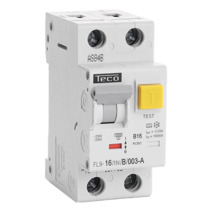 Diff. aut. Teco 1N 16A Curve B Type A 30mA