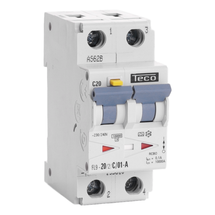 RCBO Teco 2p 20A Kurve C Type A 100mA