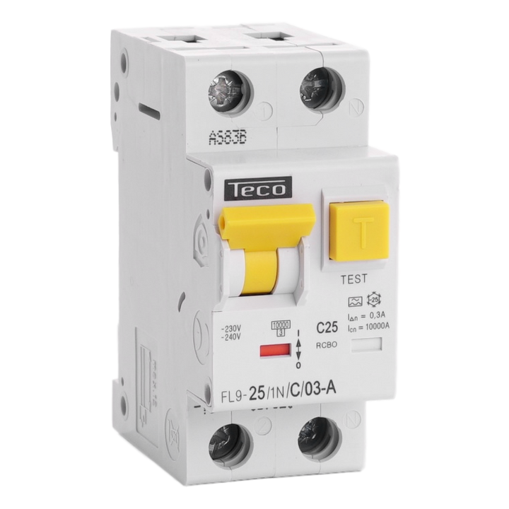 Diff. aut. Teco 1N 25A Courbe C Type A 30mA