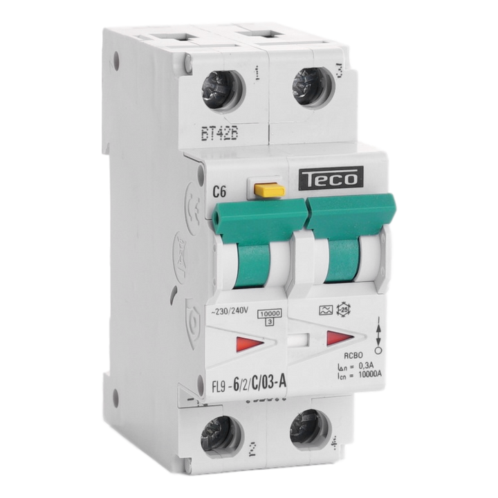 Disj. diff. Teco 2p 6A Courbe C Type A 300mA