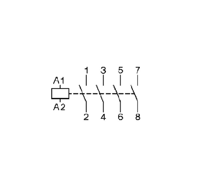 Industriële micro-contactor 4-polig 12A  5A 230VAC