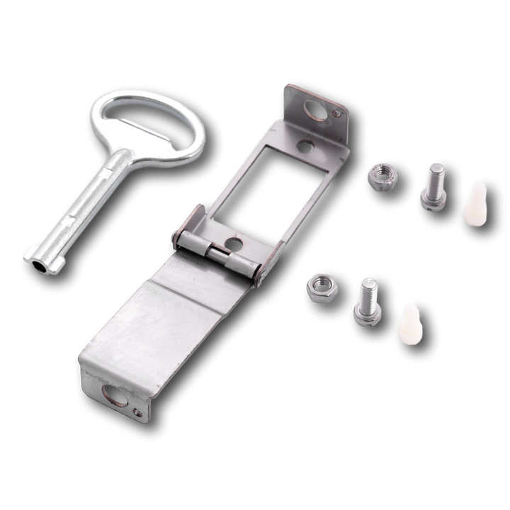 sluiting voor hangslot + metalen sleutel