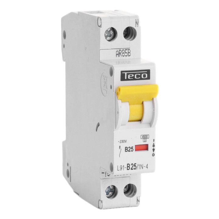 Automaat Teco 1N 25A 4,5kA Curve B 1 module