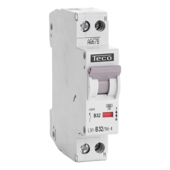 Automaat Teco 1N 32A 4,5kA Curve B 1 module