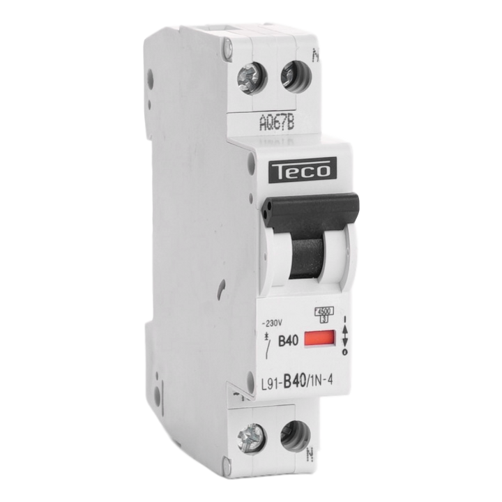 Disjoncteur Teco 1N 40A 4,5kA Courbe B 1mod.