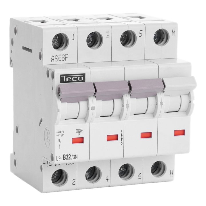 Disjoncteur Teco 3N 32A 10kA Courbe B