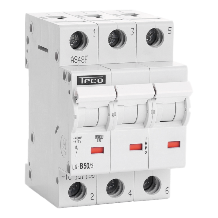 Disjoncteur Teco 3P 50A 10kA Courbe B