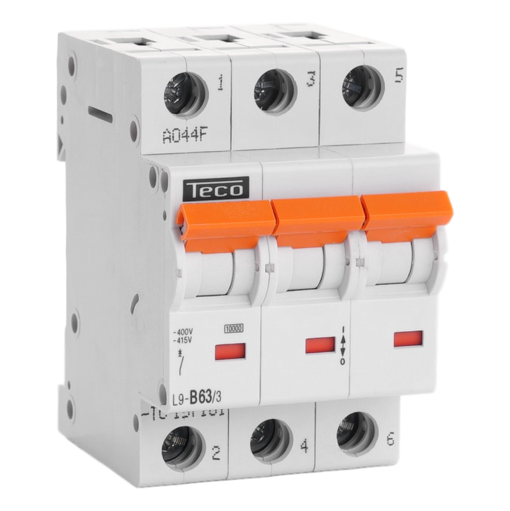 Disjoncteur Teco 3P 63A 10kA Courbe B