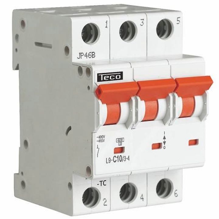 Sicherungsautomat Teco 3P 10A 4,5kA Kurve C