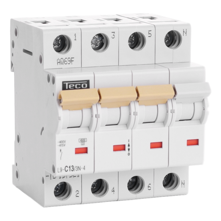 Automaat Teco 3N 13A 4,5kA Curve C