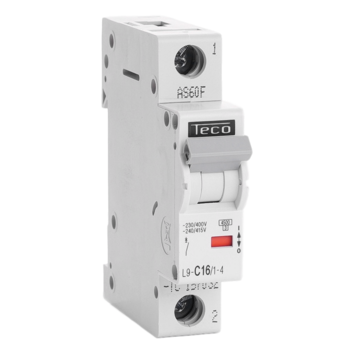 Automaat Teco 1P 16A 4,5kA Curve C