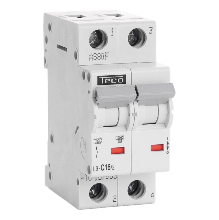 Automaat Teco 2P 16A 10kA Curve C