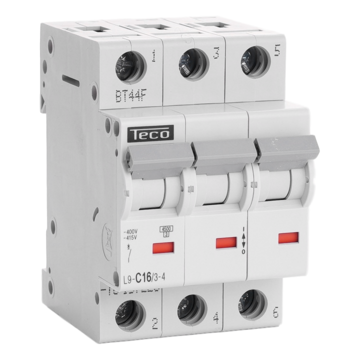 Automaat Teco 3P 16A 4,5kA Curve C