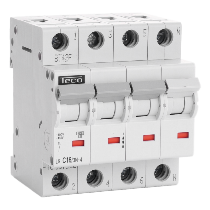 Disjoncteur Teco 3N 16A 4.5kA Courbe C