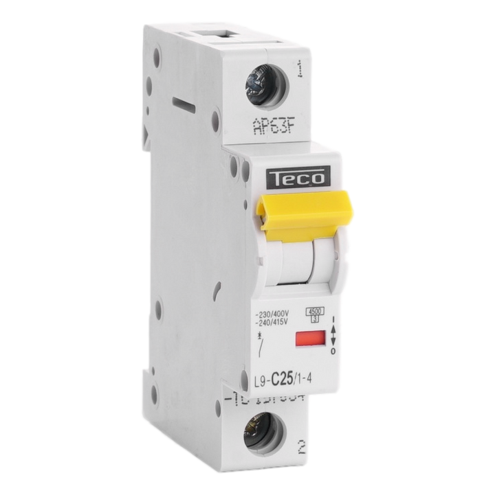 Sicherungsautomat Teco 1P 25A 4,5kA Kurve C
