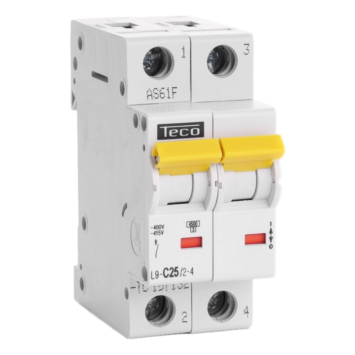 Disjoncteur Teco 2P 25A 4,5kA Courbe C