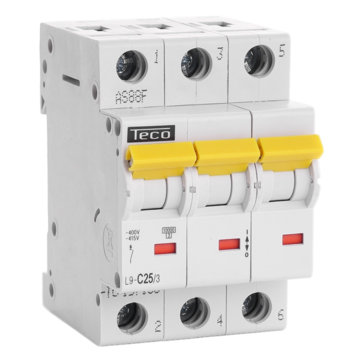 Disjoncteur Teco 3P 25A 10kA Courbe C
