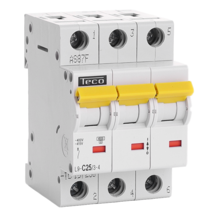 Sicherungsautomat Teco 3P 25A 4,5kA Kurve C
