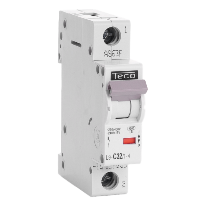 Automaat Teco 1P 32A 4,5kA Curve C