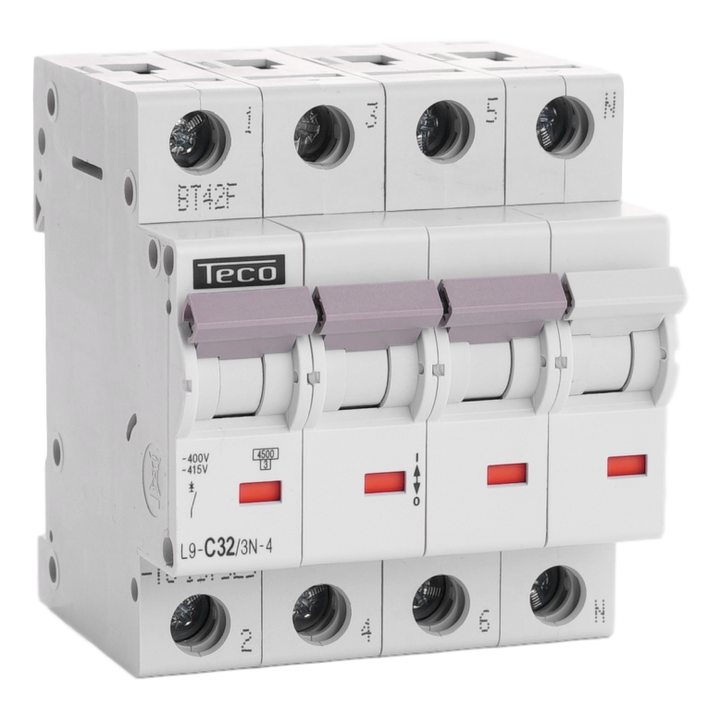 Disjoncteur Teco 3N 32A 4,5kA Courbe C