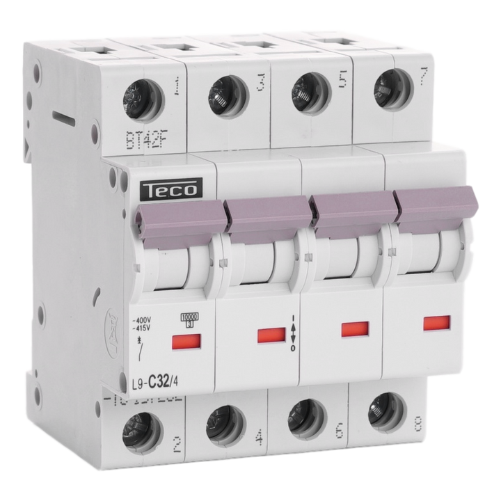 Disjoncteur Teco 4P 32A 10kA Courbe C