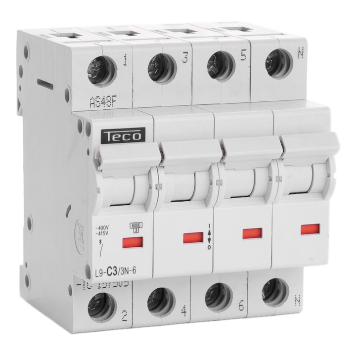 Disjoncteur Teco 3N 3A 6kA Courbe C