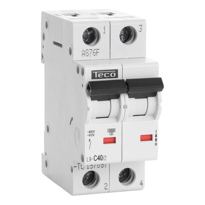 Disjoncteur Teco 2P 40A 10kA Courbe C