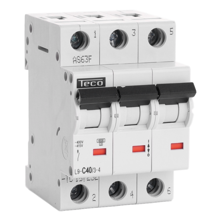 Disjoncteur Teco 3P 40A 4,5kA Courbe C