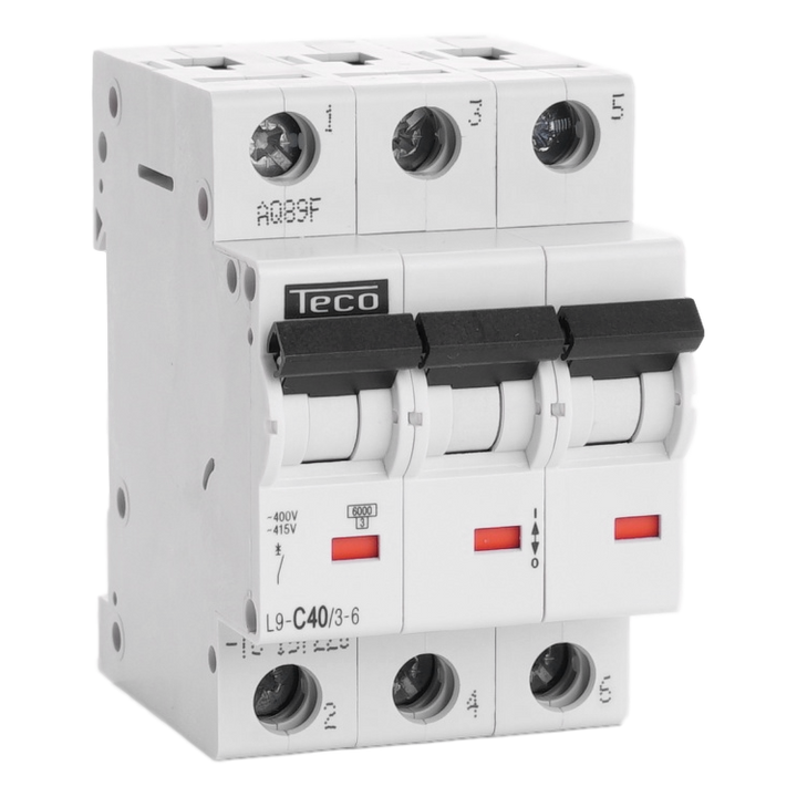 Disjoncteur Teco 3P 40A 6kA Courbe C