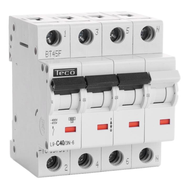 Disjoncteur Teco 3N 40A 6kA Courbe C