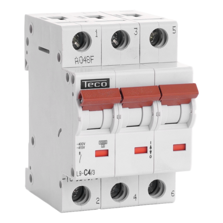 Automaat Teco 3P 4A 10kA Curve C