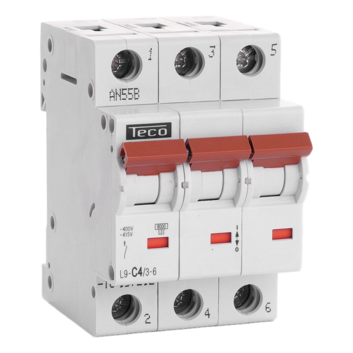 Automaat Teco 3P 4A 6kA Curve C