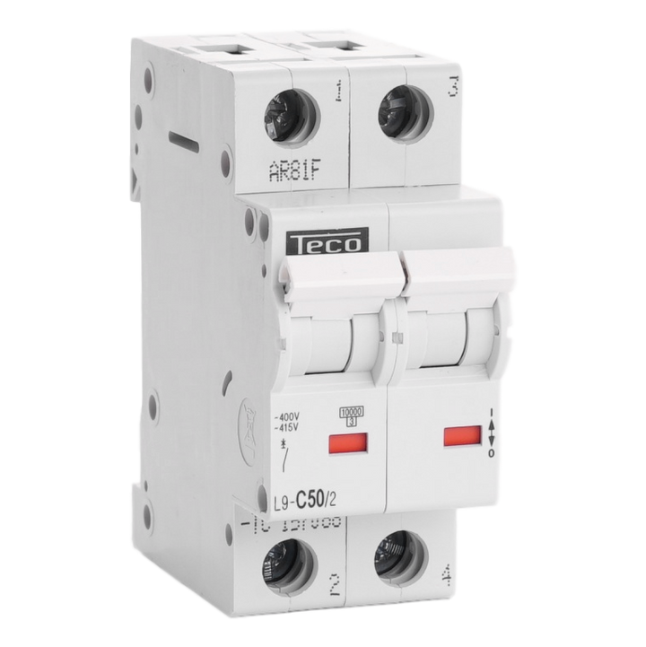 Disjoncteur Teco 2P 50A 10kA Courbe C