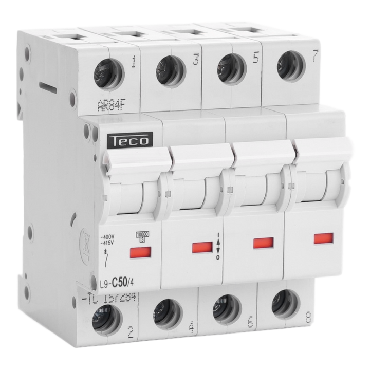 Automaat Teco 4P 50A 10kA Curve C