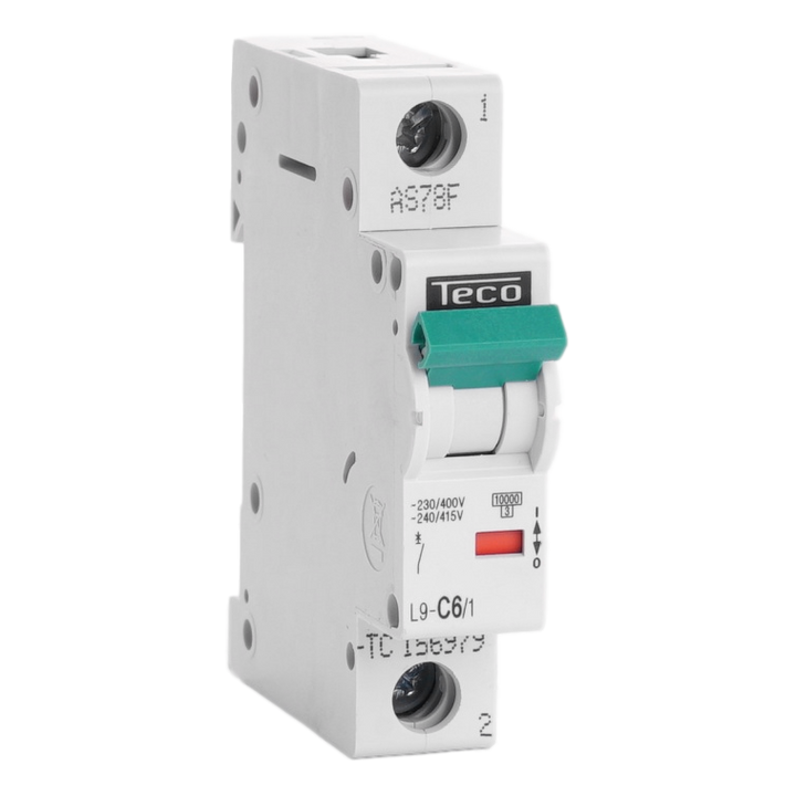 Sicherungsautomat Teco 1P 6A 10kA Kurve C