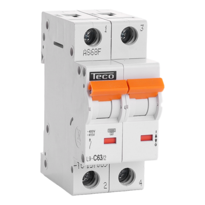 Disjoncteur Teco 2P 63A 10kA Courbe C