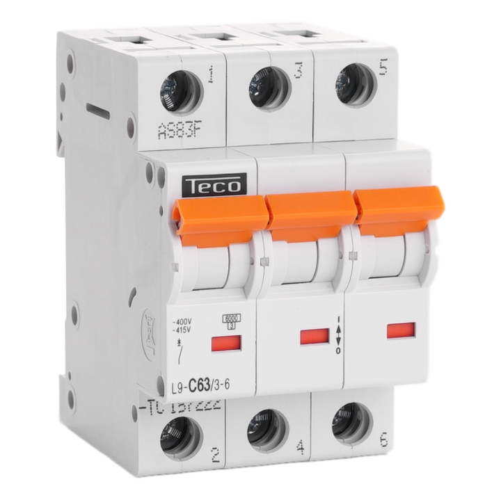 Sicherungsautomat Teco 3P 63A 6kA Kurve C