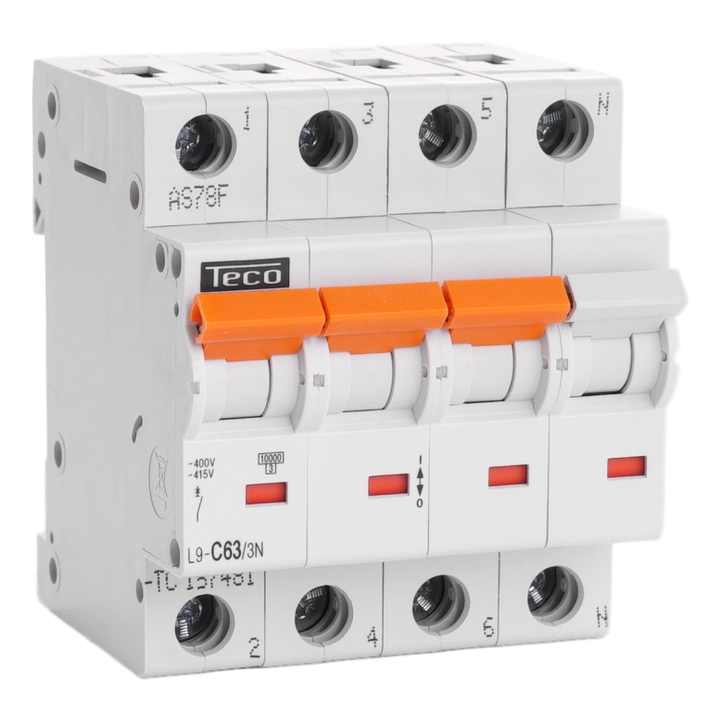 Disjoncteur Teco 3N 63A 10kA Courbe C